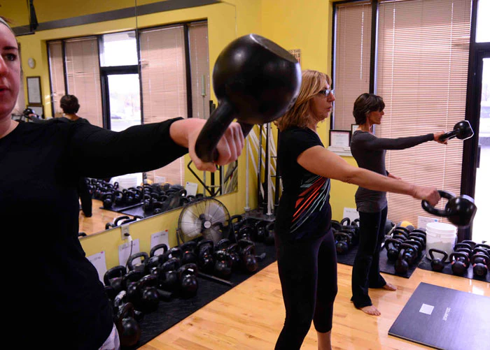 Lori Crock Group Kettlebell swings