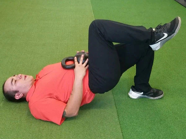 Weighted Single Leg Glute Bridge