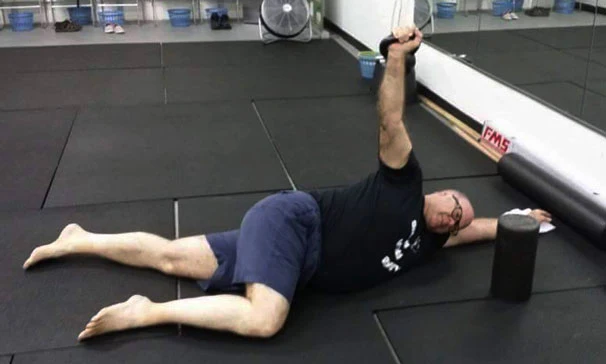 Paul Britt's 67-year-old client practices the RKC armbar